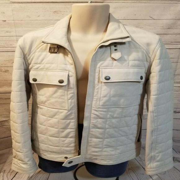 Michael Kors Other - Michael Kors Quilted White Leather Jacket Sz M